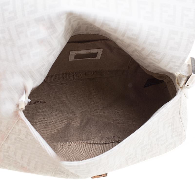 Fendi White Zucchino Coated Canvas Mama Forever Shoulder Bag 2