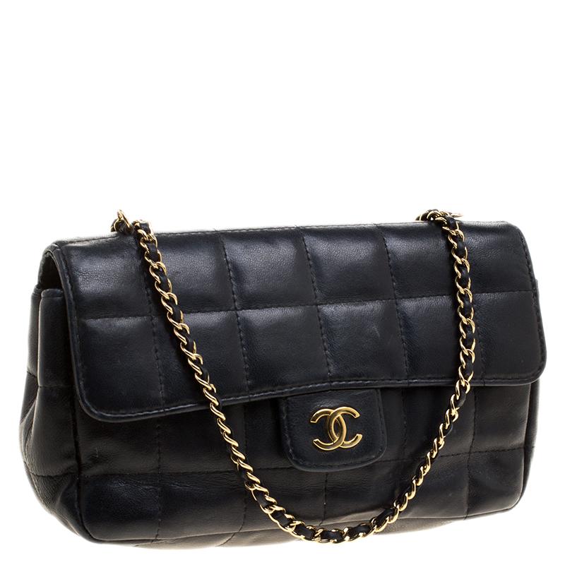 Chanel Black Chocolate Bar Quilted Leather East West Flap Shoulder Bag 3
