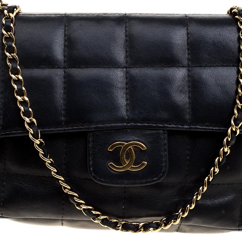 Chanel Black Chocolate Bar Quilted Leather East West Flap Shoulder Bag 5