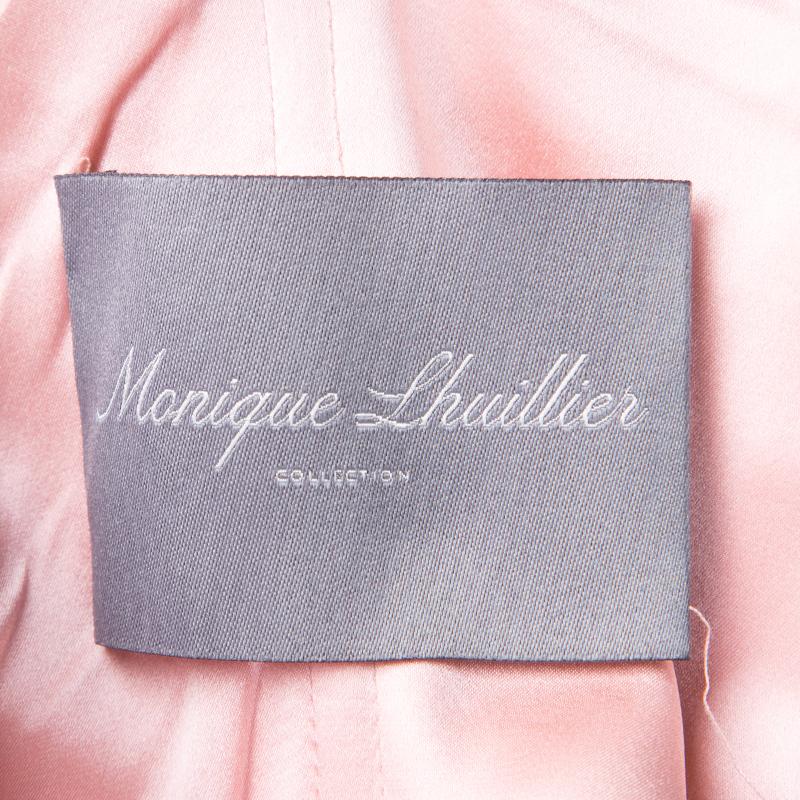 Monique Lhuillier Colorblock Strapless Silk Gown S 2
