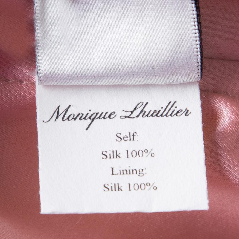 Monique Lhuillier Colorblock Strapless Silk Gown S 3