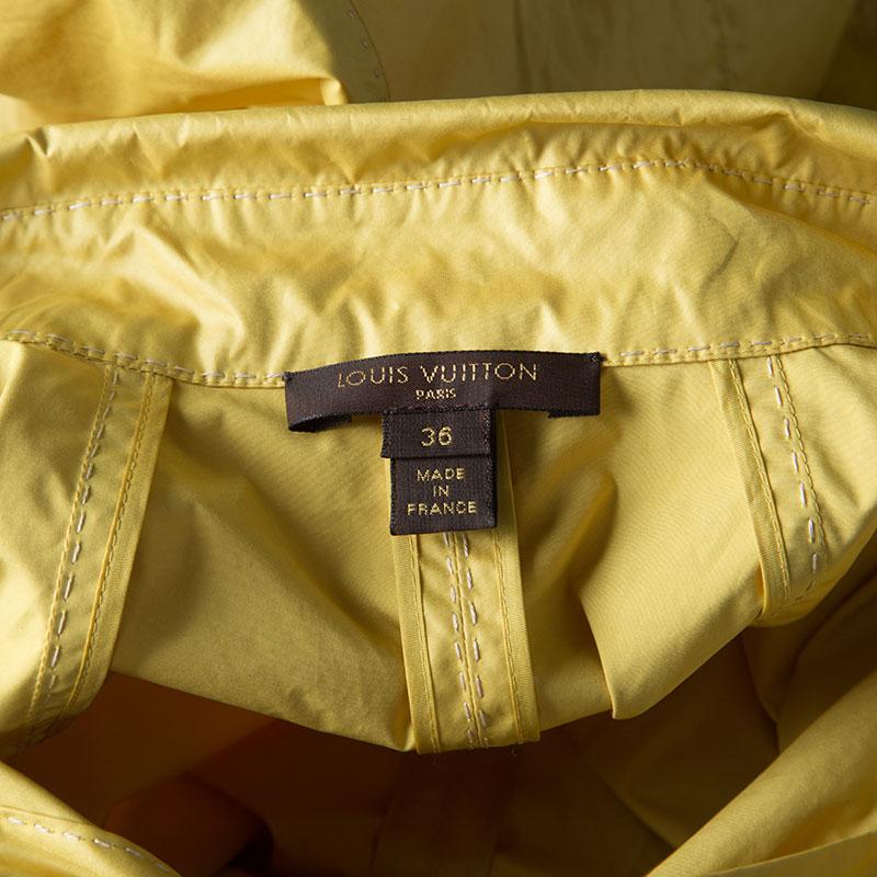 Louis Vuitton Yellow Top Stitch Detail Long Sleeve Asymmetric Shirt S 2