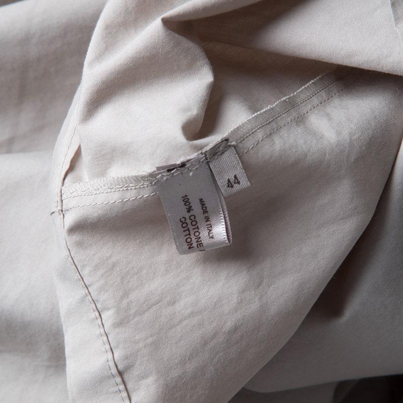Bottega Veneta Beige Cotton Pintuck Detail Off Shoulder Sleeveless Dress M 1