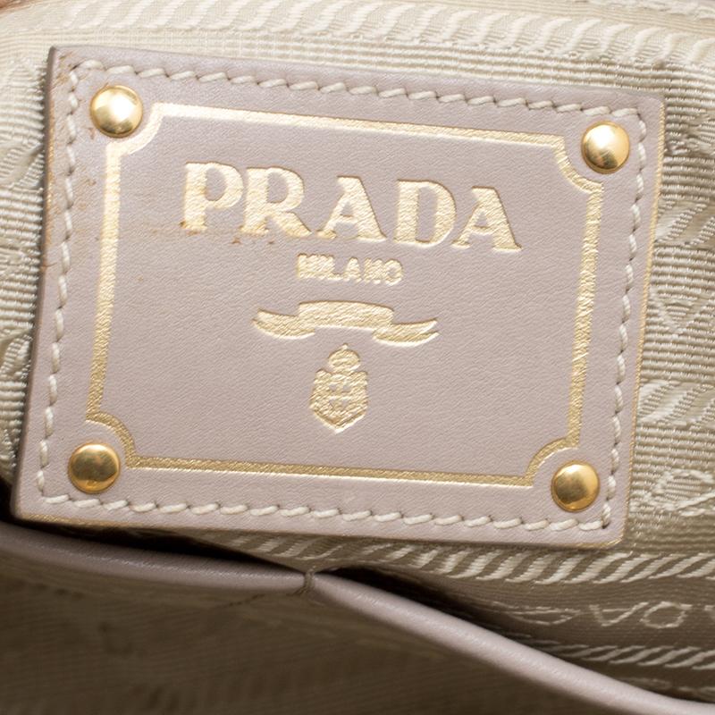 Prada Beige Denim Logo Tote 2