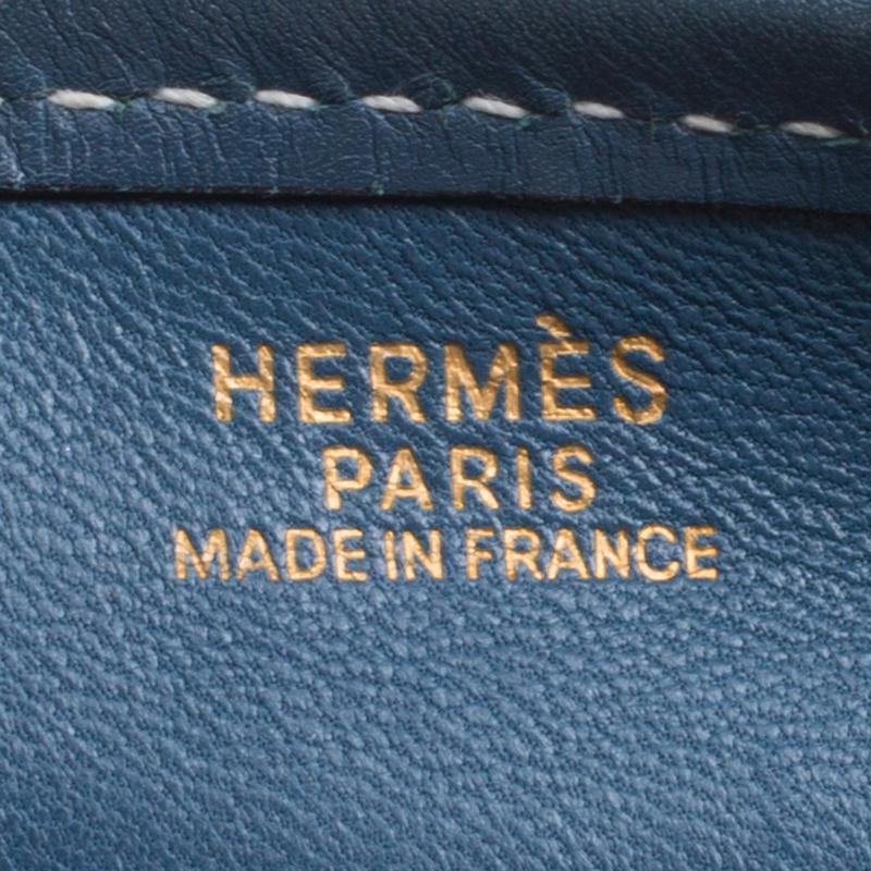 Hermes Blue Izmir Vibrato Multicolor Leather Evelyne I PM Bag 4