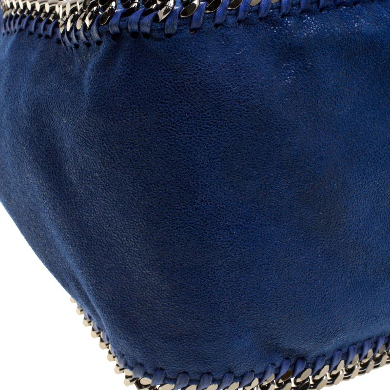 Stella McCartney Blue Faux Leather Falabella Hobo In Good Condition In Dubai, Al Qouz 2