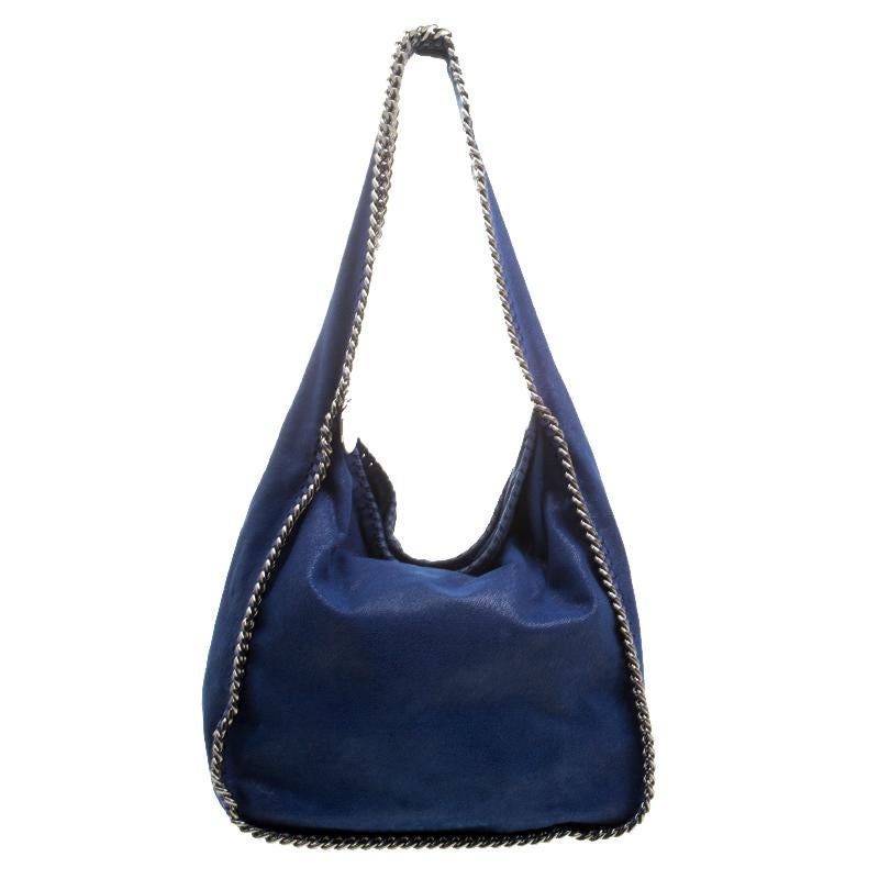 Stella McCartney Blue Faux Leather Falabella Hobo 3