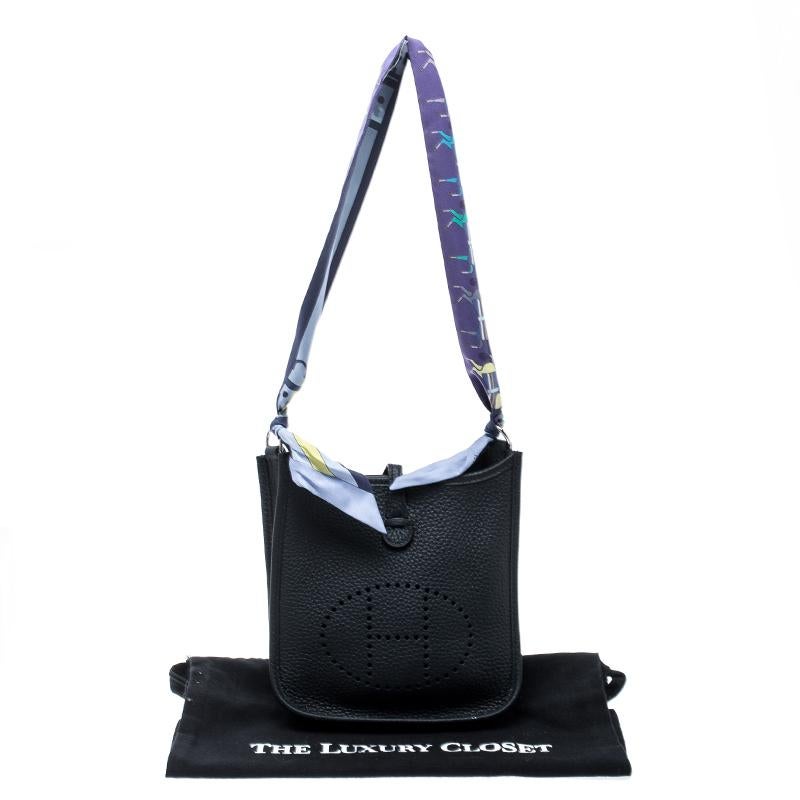 Hermes Ardoise Grey Clemence Leather Evelyne II TPM Bag 3
