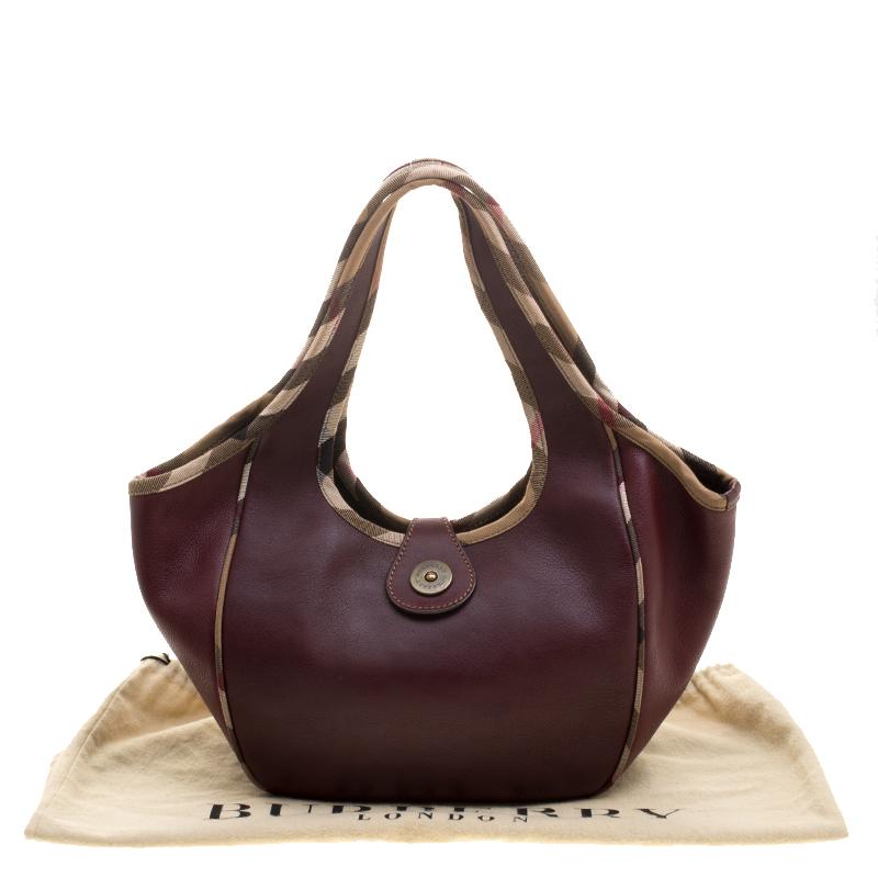 Burberry Burgundy Leather Shoulder Bag 2