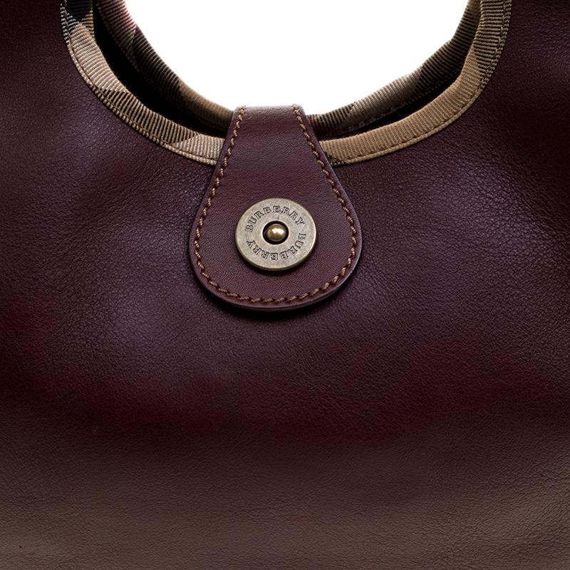 Burberry Burgundy Leather Shoulder Bag 4