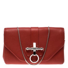 Givenchy Red Leather Obsedia Chain Clutch