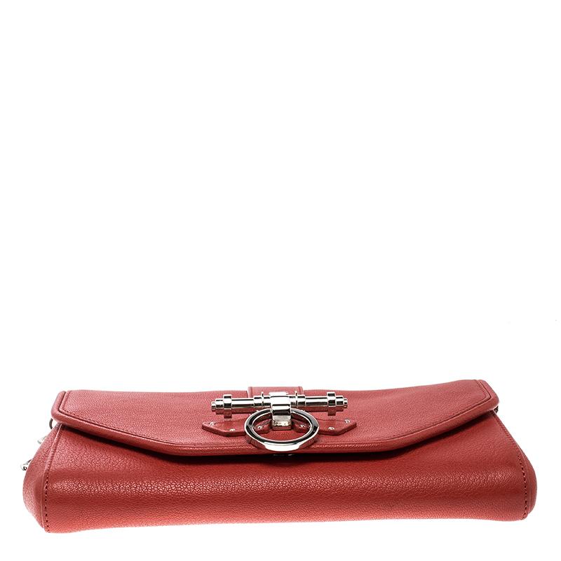 Women's Givenchy Red Leather Obsedia Chain Clutch
