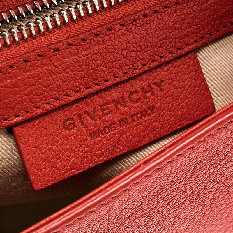Givenchy Red Leather Obsedia Chain Clutch 2