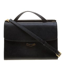 Fendi Dark Grey Textured Leather Small Demi Jour Shoulder Bag