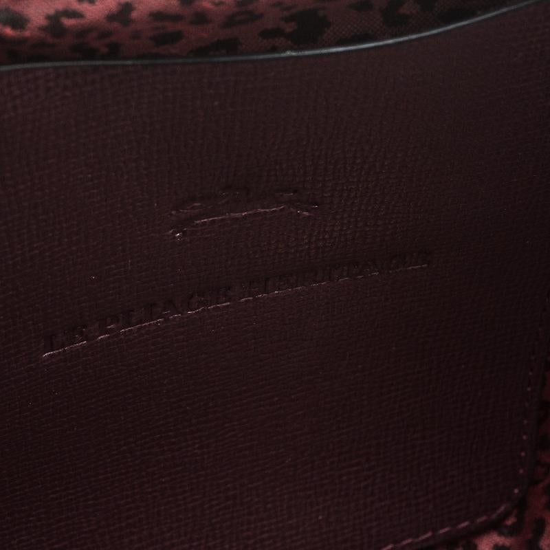 Longchamp Burgundy Leather Small Le Pliage Heritage Tote In Excellent Condition In Dubai, Al Qouz 2