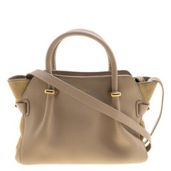 Nina Ricci Beige Leather and Suede Small Marche Tote