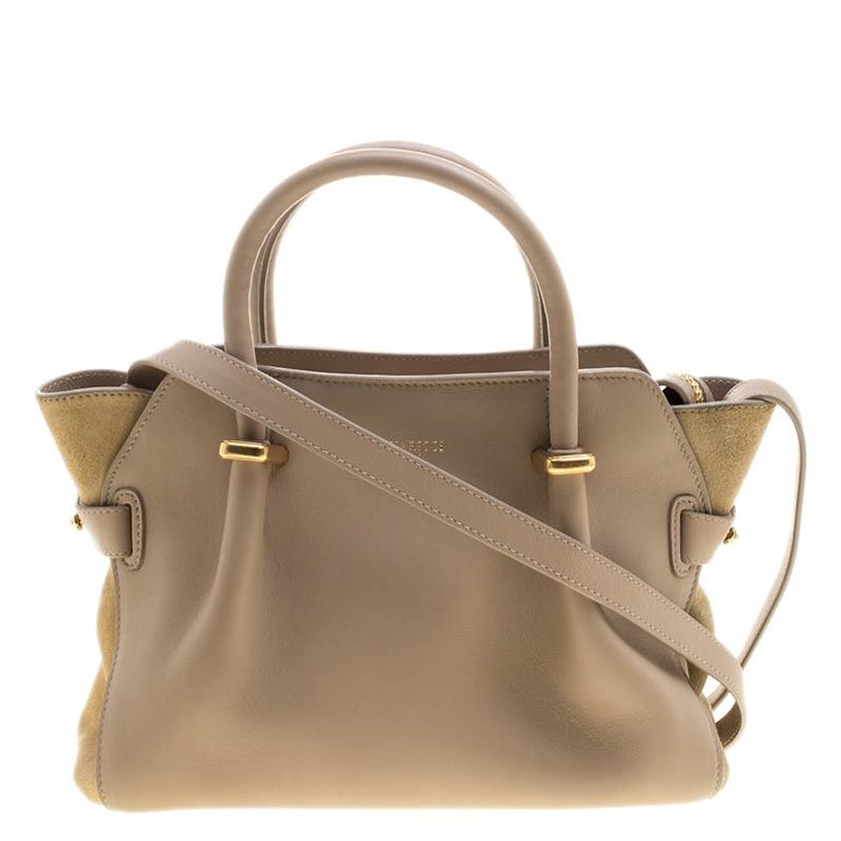 Nina Ricci Beige Leather and Suede Small Marche Tote at 1stDibs 