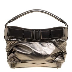 Burberry Metallic Bronze Leather Healy Hobo