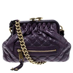 Marc Jacobs Purple Leather Mini Stam Shoulder Bag