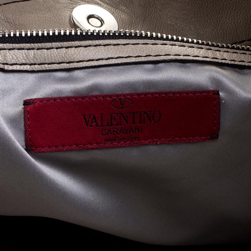 Valentino Beige Leather Pearl Embellished Hobo 7