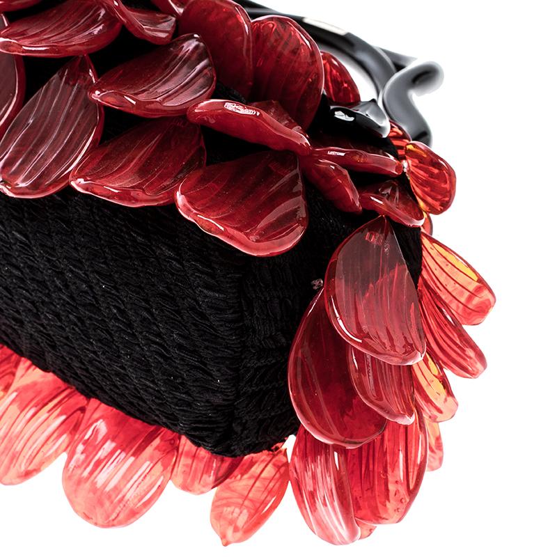 Bvlgari Black and Red Murano Glass and Fabric Evening Bag 7
