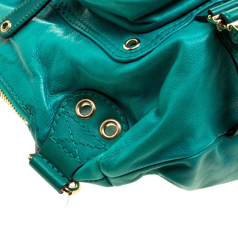 Women's Gucci Green Leather Medium Darwin Convertible Backpack Bag
