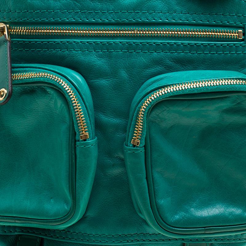 Gucci Green Leather Medium Darwin Convertible Backpack Bag 3