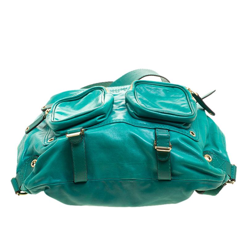 Gucci Green Leather Medium Darwin Convertible Backpack Bag 5