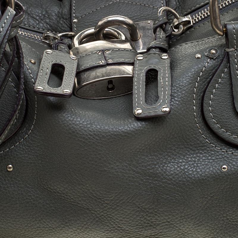 Chloe Mousse Leather Oversized Paddington Satchel In Excellent Condition In Dubai, Al Qouz 2