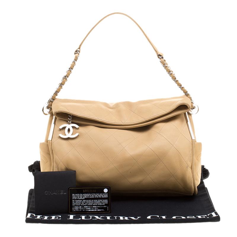 Chanel Beige Leather CC Pocket Tote 3