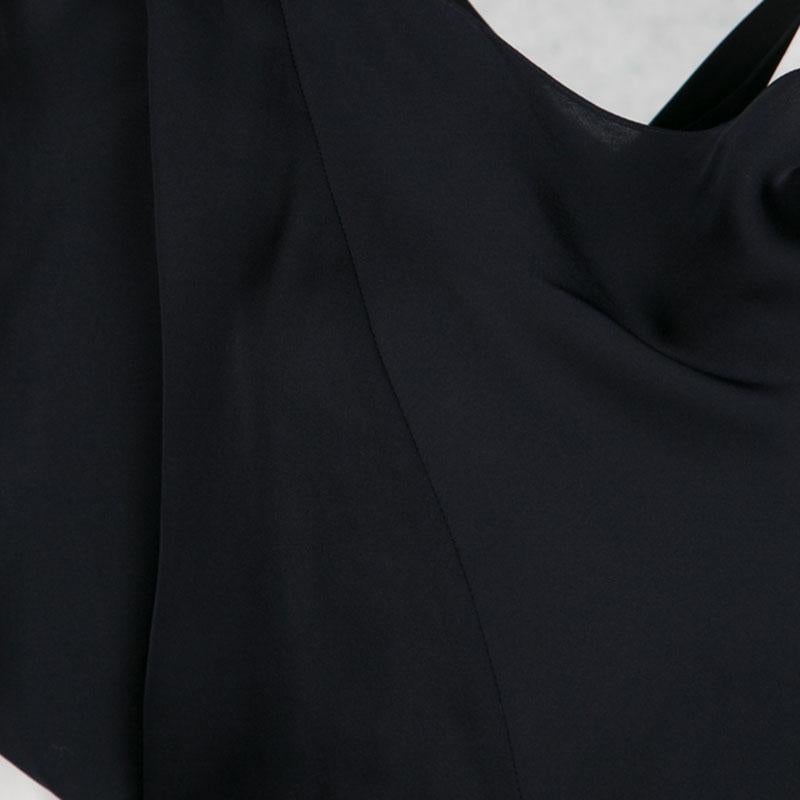Celine Navy Blue and White Cutout Detail Sleeveless Layered Dress M 2