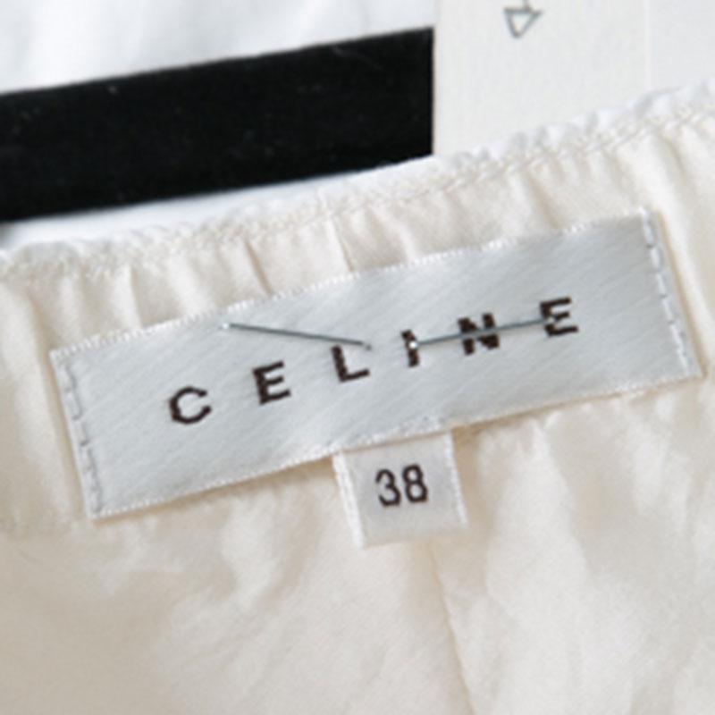 Women's Celine Navy Blue and White Cutout Detail Sleeveless Layered Dress M