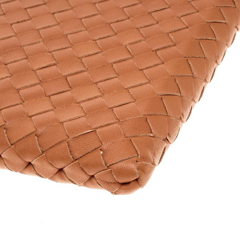 Women's Bottega Veneta Orange Intrecciato Leather Ipad Case