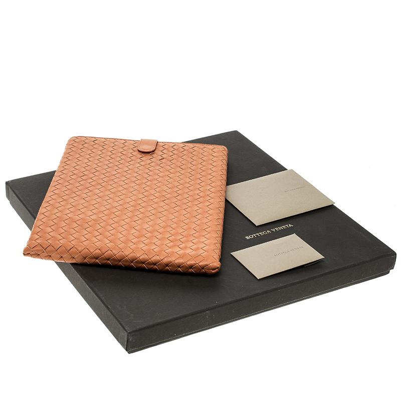Bottega Veneta Orange Intrecciato Leather Ipad Case 2
