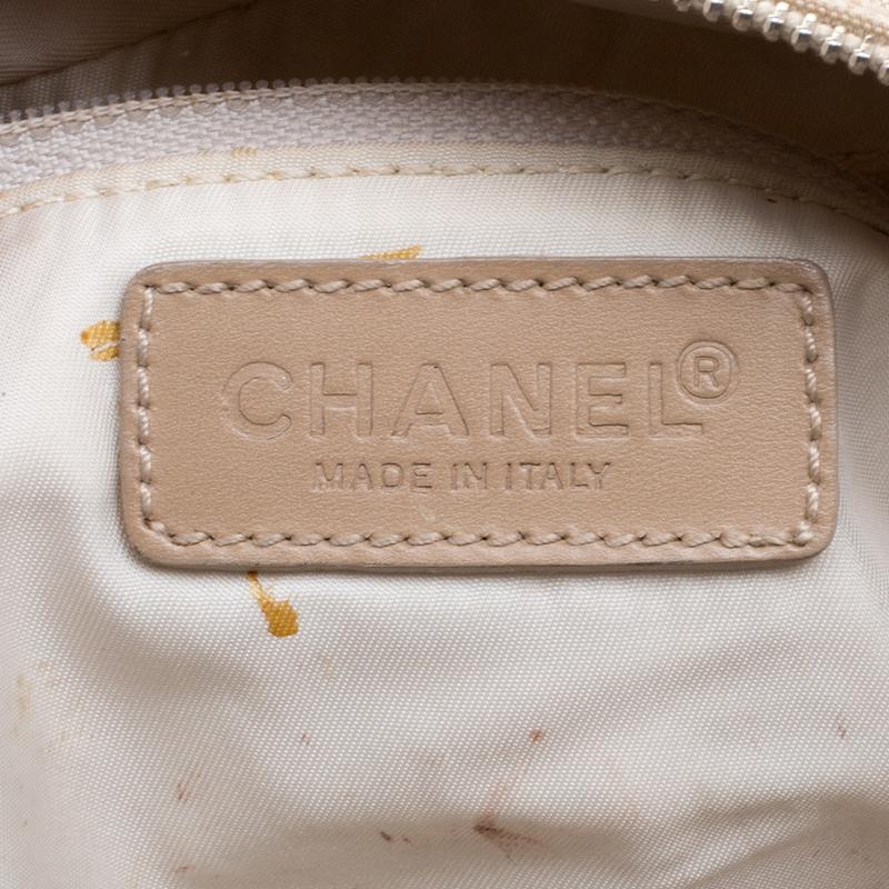 Chanel Beige Canvas Travel Ligne Baguette Bag 2