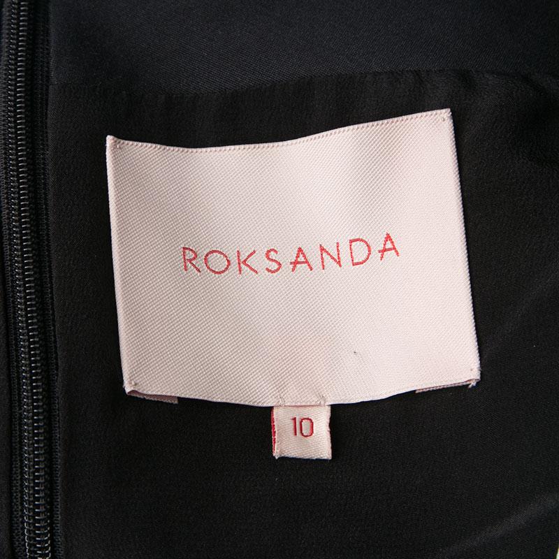 Women's Roksanda Colorblock V-Neck Sleeveless Flared Dress M