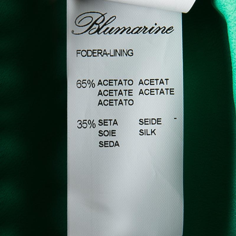 Blumarine Green Lamb Leather Zip Front Jacket M 3
