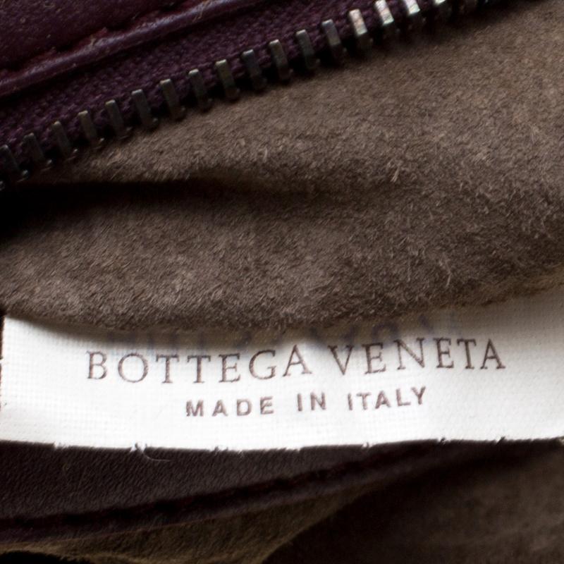 Bottega Veneta Burgundy Leather Intrecciato Velvet Speckled Hobo 3