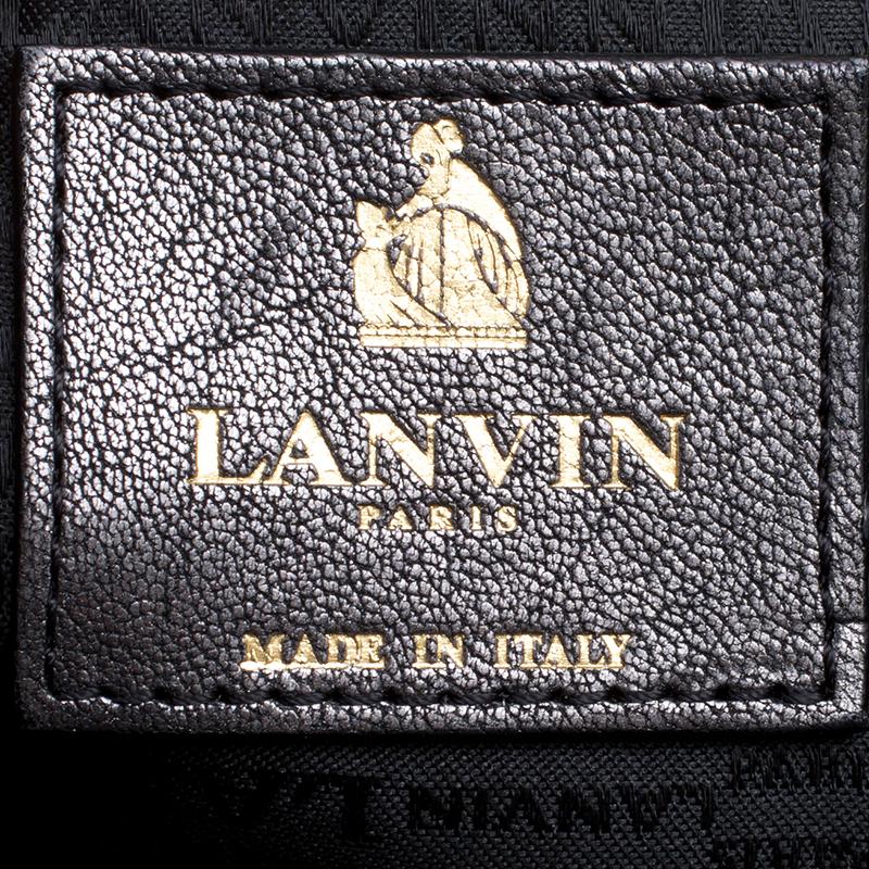 Lanvin Metallic Grey Quilted Leather Happy Shoulder Bag 4