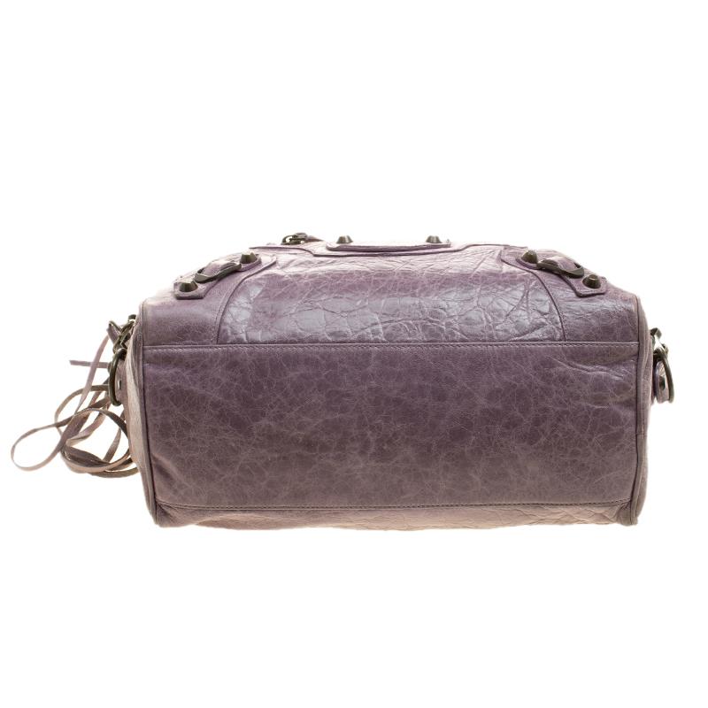 Balenciaga Lilac Leather Box Bag In Good Condition In Dubai, Al Qouz 2