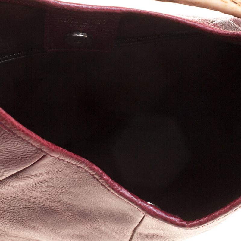 Women's Saint Laurent Paris Burgundy Leather Mombasa Hobo