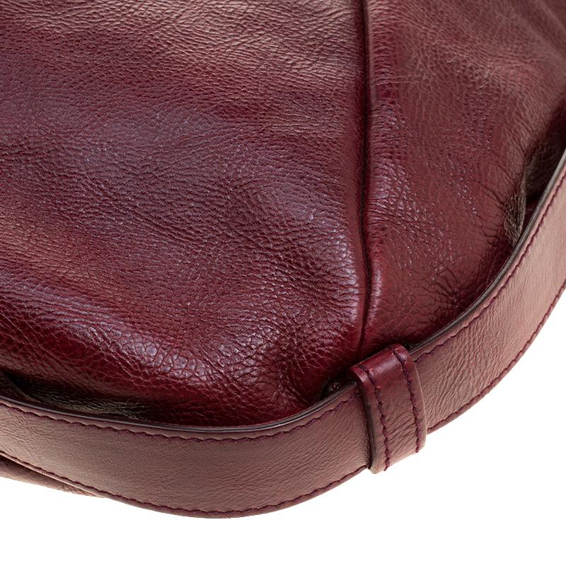 Saint Laurent Paris Burgundy Leather Mombasa Hobo 4