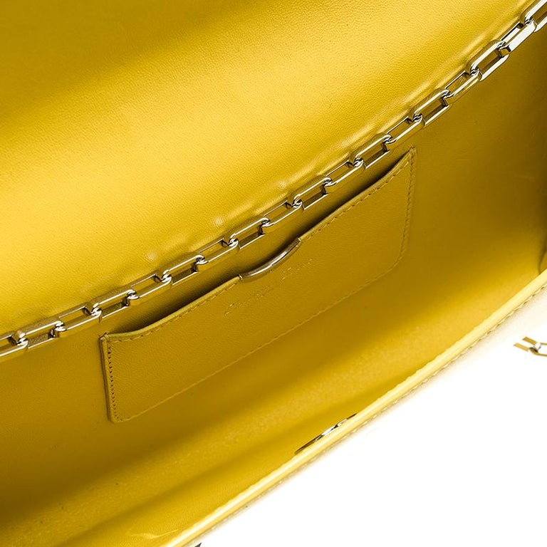 Dior Yellow Leather Jaune Vif Evening Clutch Bag at 1stDibs