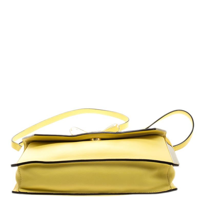Chloe Yellow Leather Frame Bow Shoulder Bag 6