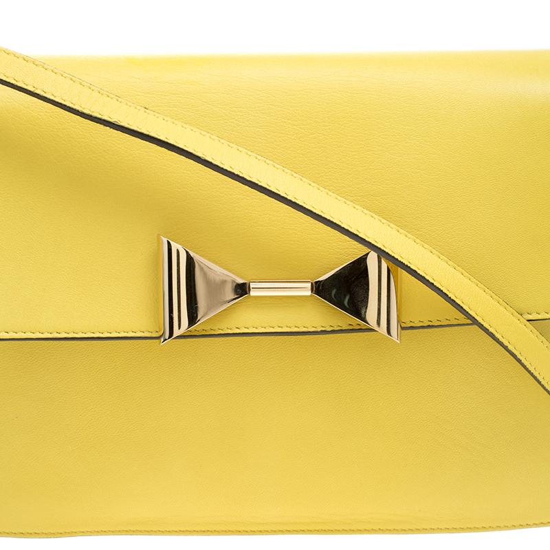 Chloe Yellow Leather Frame Bow Shoulder Bag 2