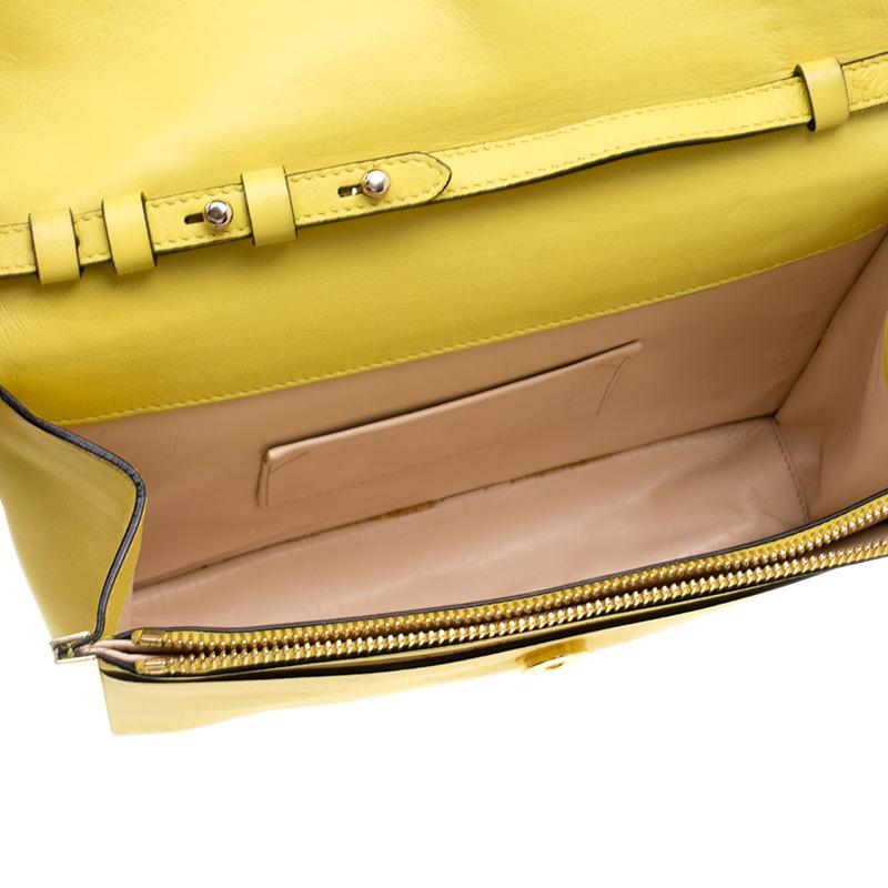 Chloe Yellow Leather Frame Bow Shoulder Bag 4