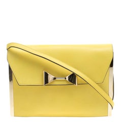Chloe Yellow Leather Frame Bow Shoulder Bag