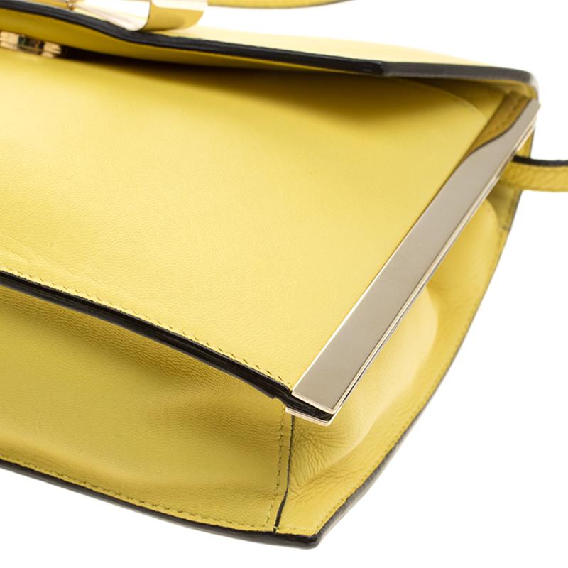 Chloe Yellow Leather Frame Bow Shoulder Bag 3