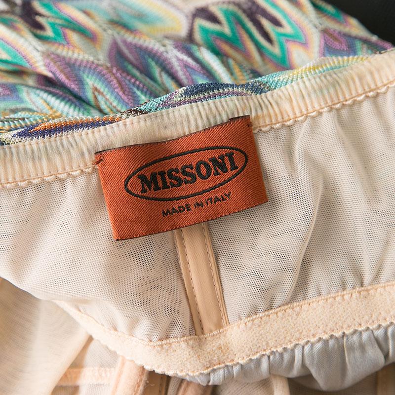 Missoni Multicolor Patterned Knit Halter Dress M In Good Condition In Dubai, Al Qouz 2
