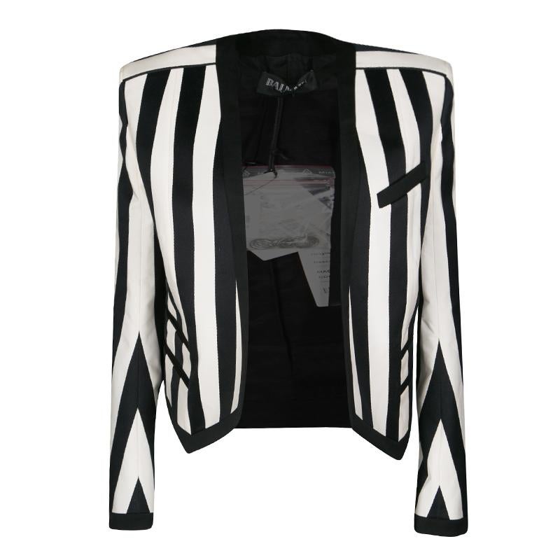 Open Front Striped Blazer
